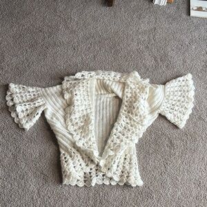 Cache Cream Crochet Women's Cardigan